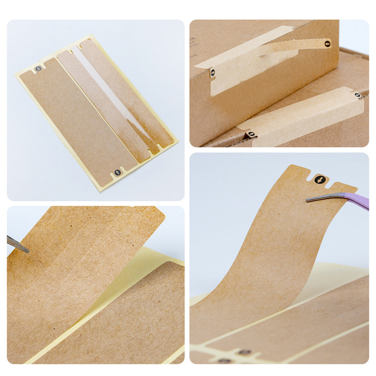 1Pack Kraft Paper Box Sealing Label Easy Tear Shipping Parcel Security