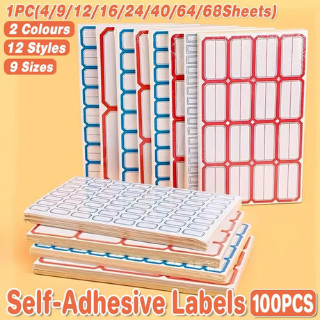 Self Adhesive Blank Labels Tags 100PCS