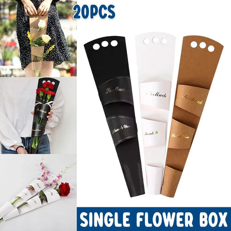 Kraft Paper Handheld Flower Box Rose Packaging 20PCS