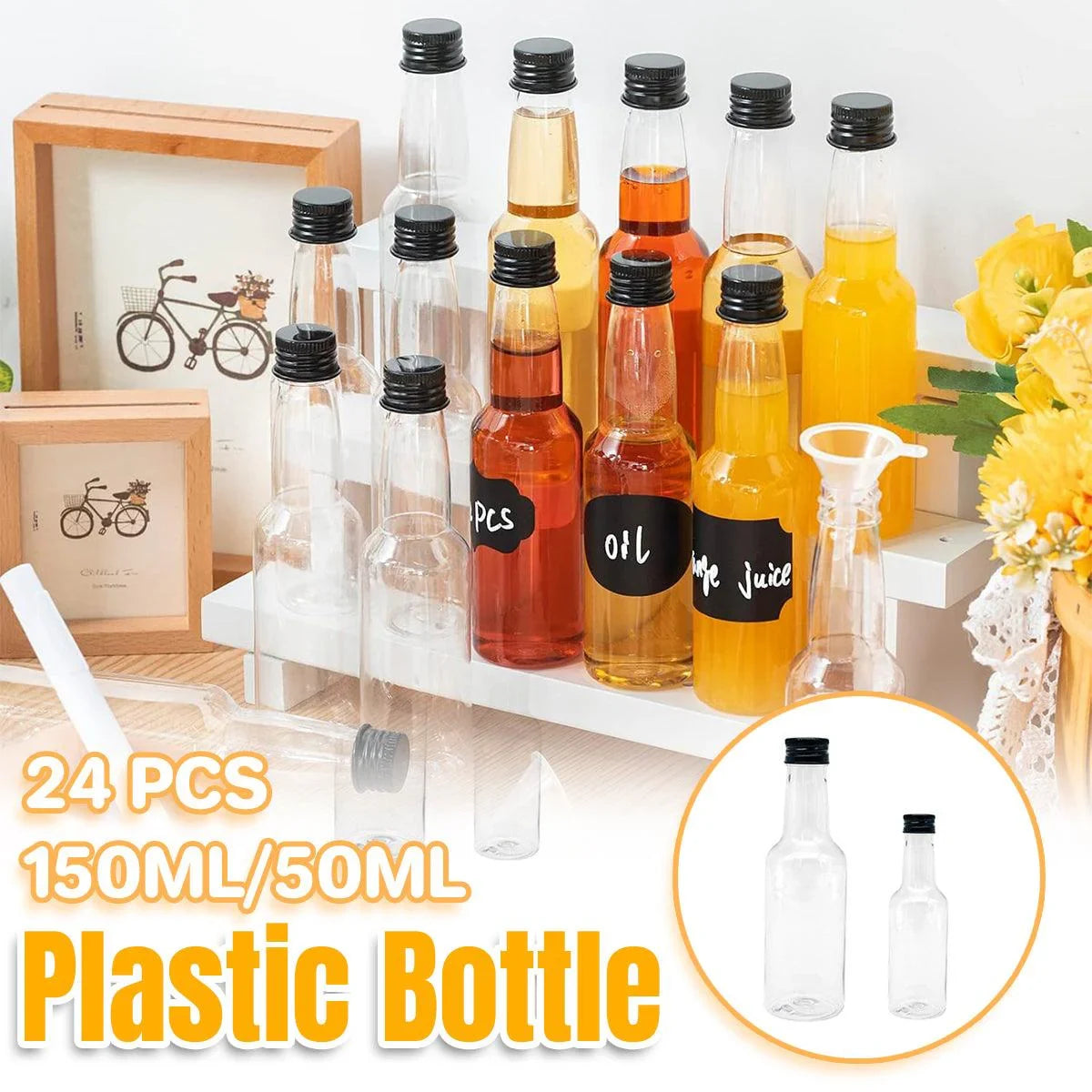 Small Plastic Bottles PET 50ml 150ml Leak Proof Travel Use
