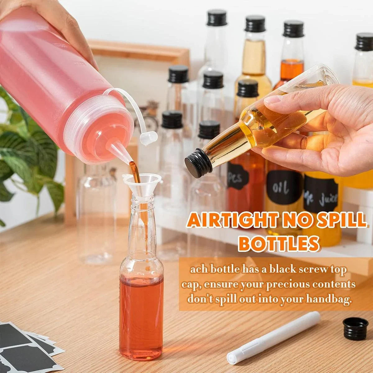 Small Plastic Bottles PET 50ml 150ml Leak Proof Travel Use