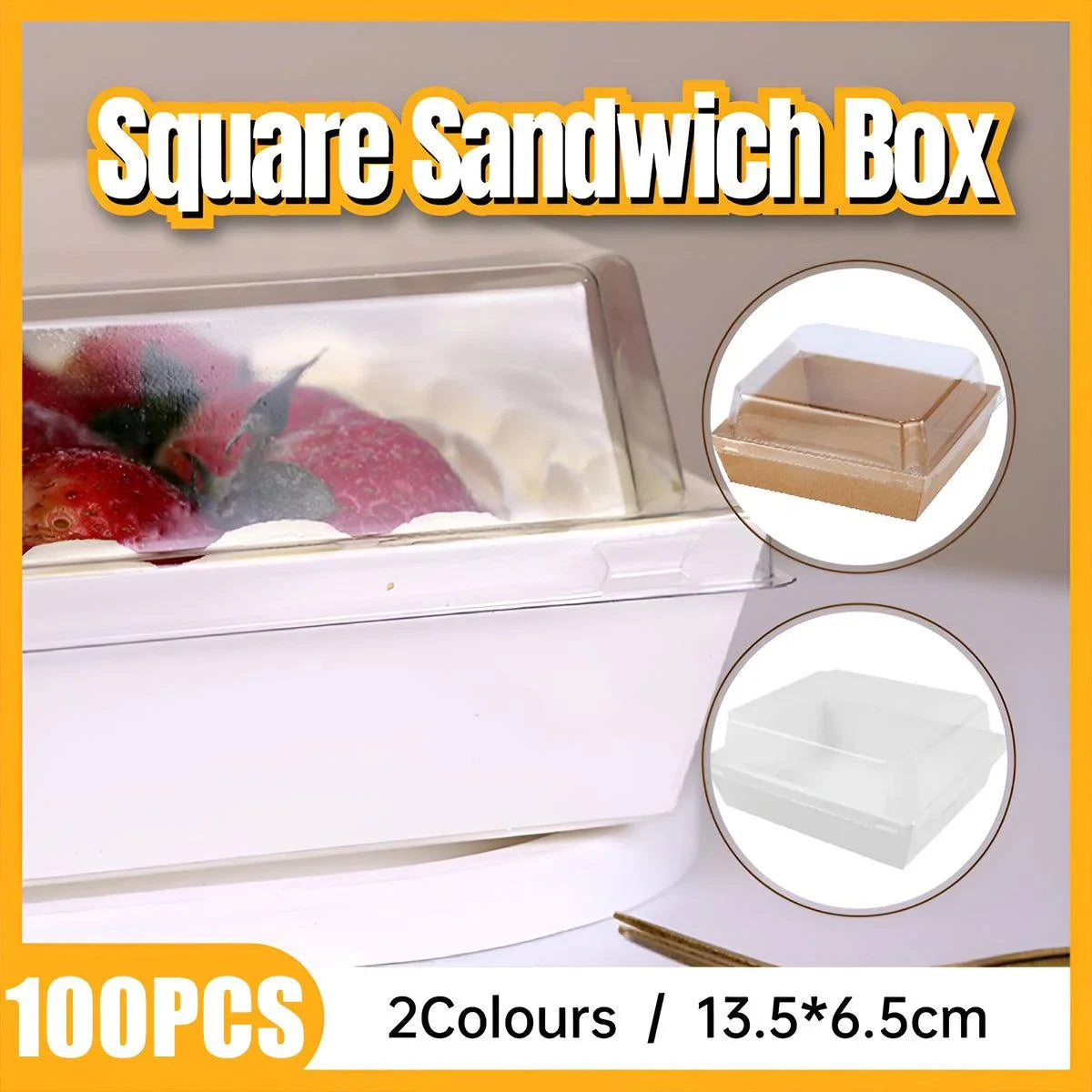 Dessert Boxes with Clear Lids 100PCS 2Colours