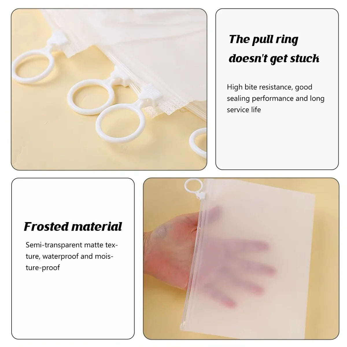 50pcs Frosted Transparent Drawstring Travel Storage Bags