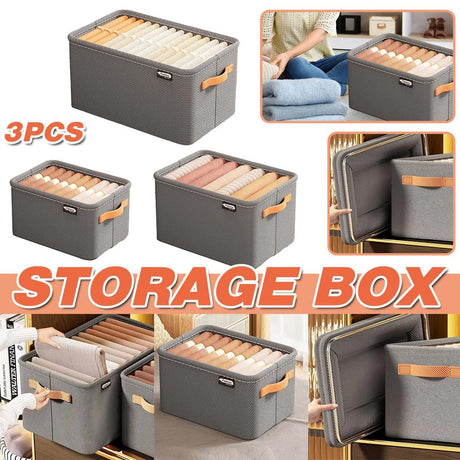 Clothes Storage Box Fabric Organizer 3PCS