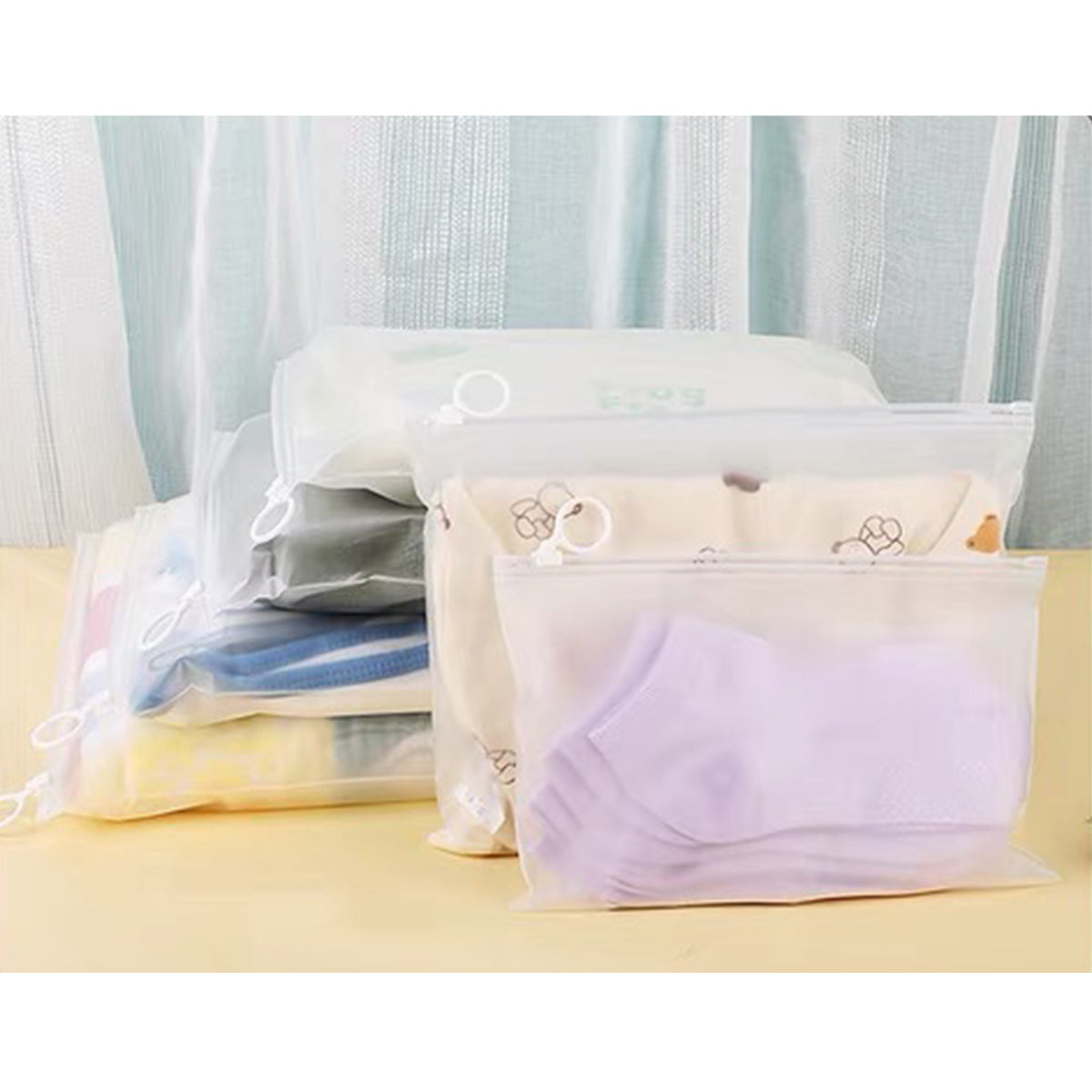 50PCS Zipper Storage Bags Waterproof Dustproof Clothes Organizer