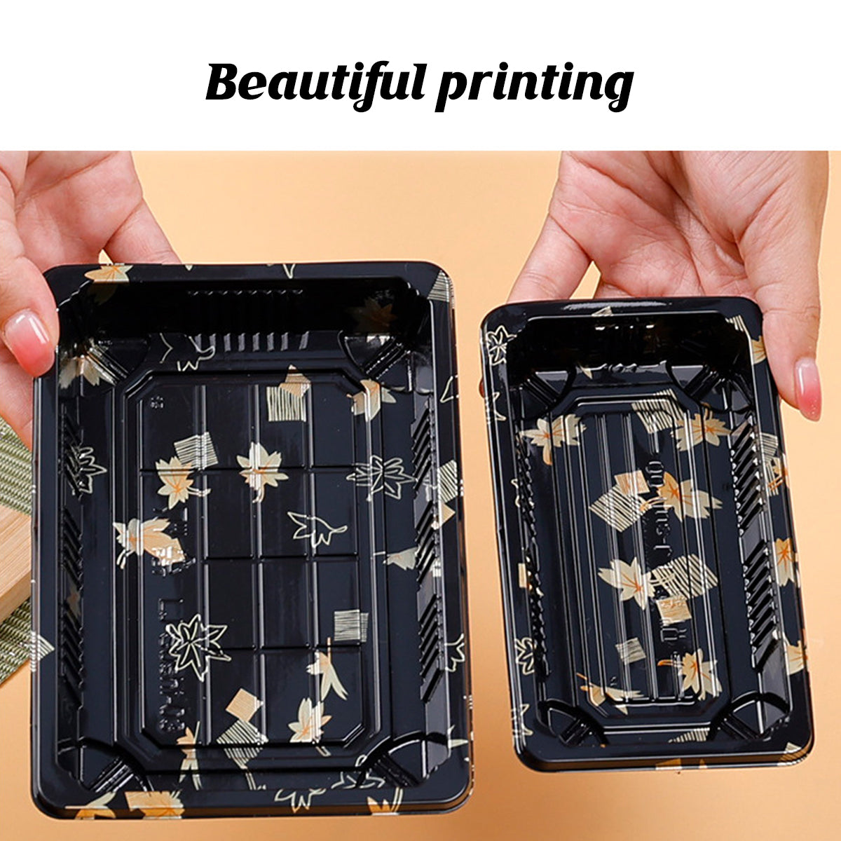 Disposable Transparent Plastic Sushi Salmon Packaging Box Food Grade 50PCS