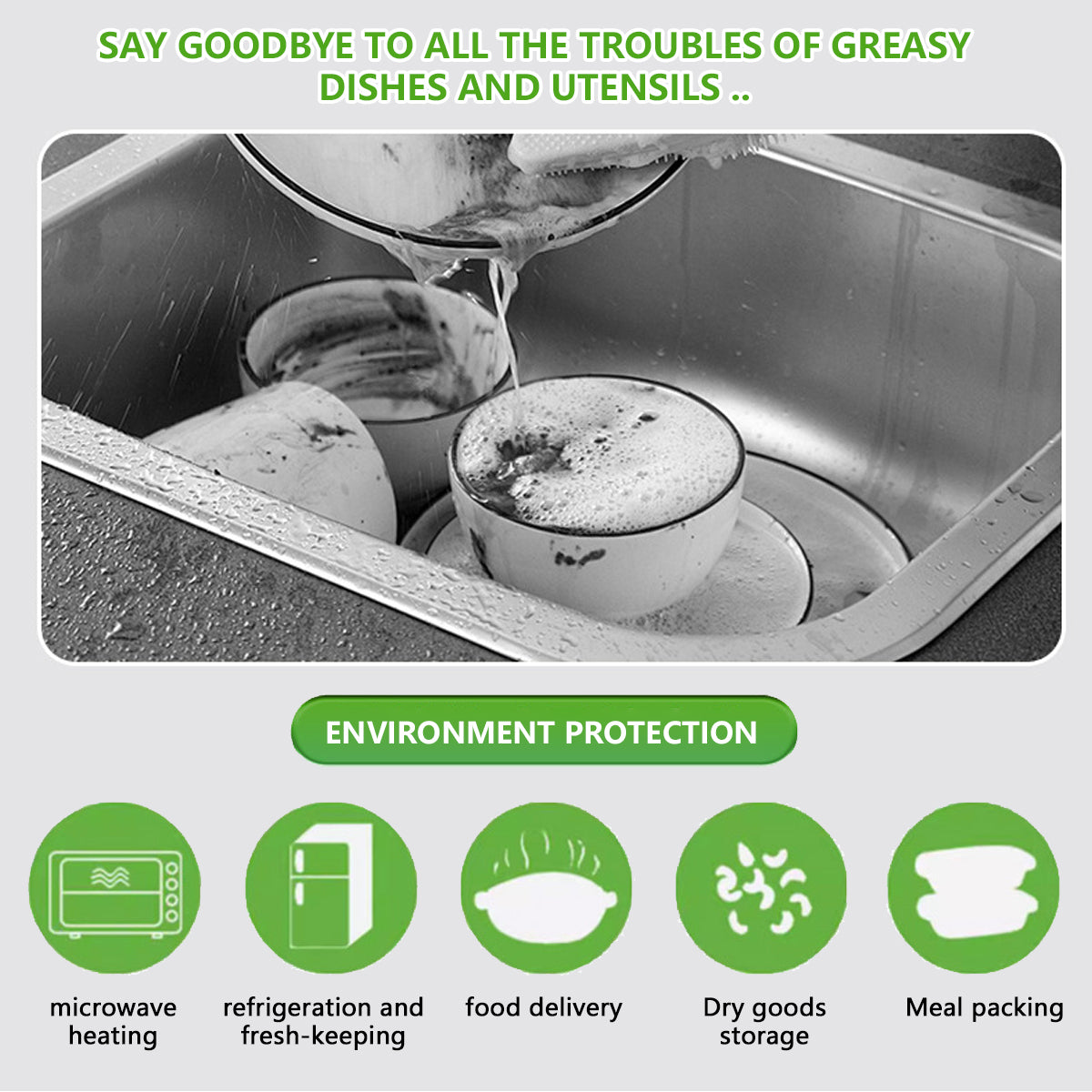 50PCS Disposable Eco-Friendly Takeout Containers for Restaurant Use
