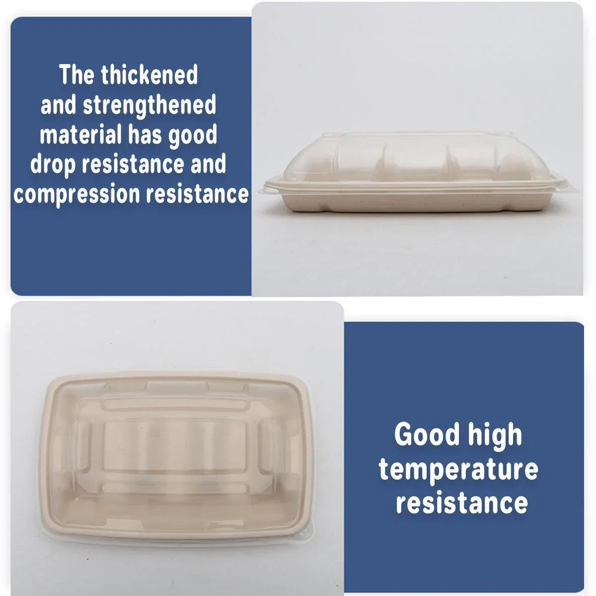 Taco Plate Food-Grade Tray 22.5cm with Clear Lid 50 Pieces