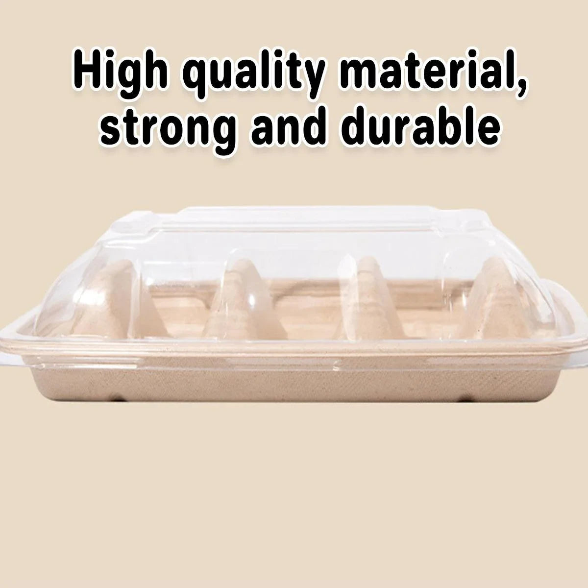 Taco Plate Food-Grade Tray 22.5cm with Clear Lid 50 Pieces