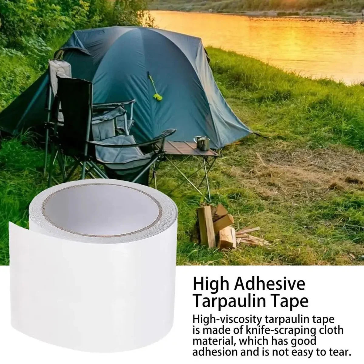High Adhesive Tarpaulin Repair Tape Tent Awning Fix Patch Waterproof
