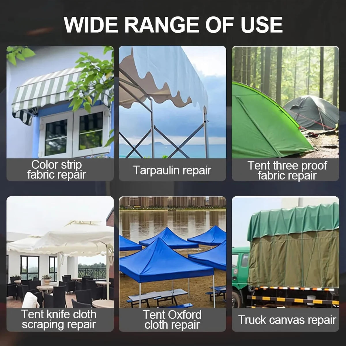 High Adhesive Tarpaulin Repair Tape Tent Awning Fix Patch Waterproof