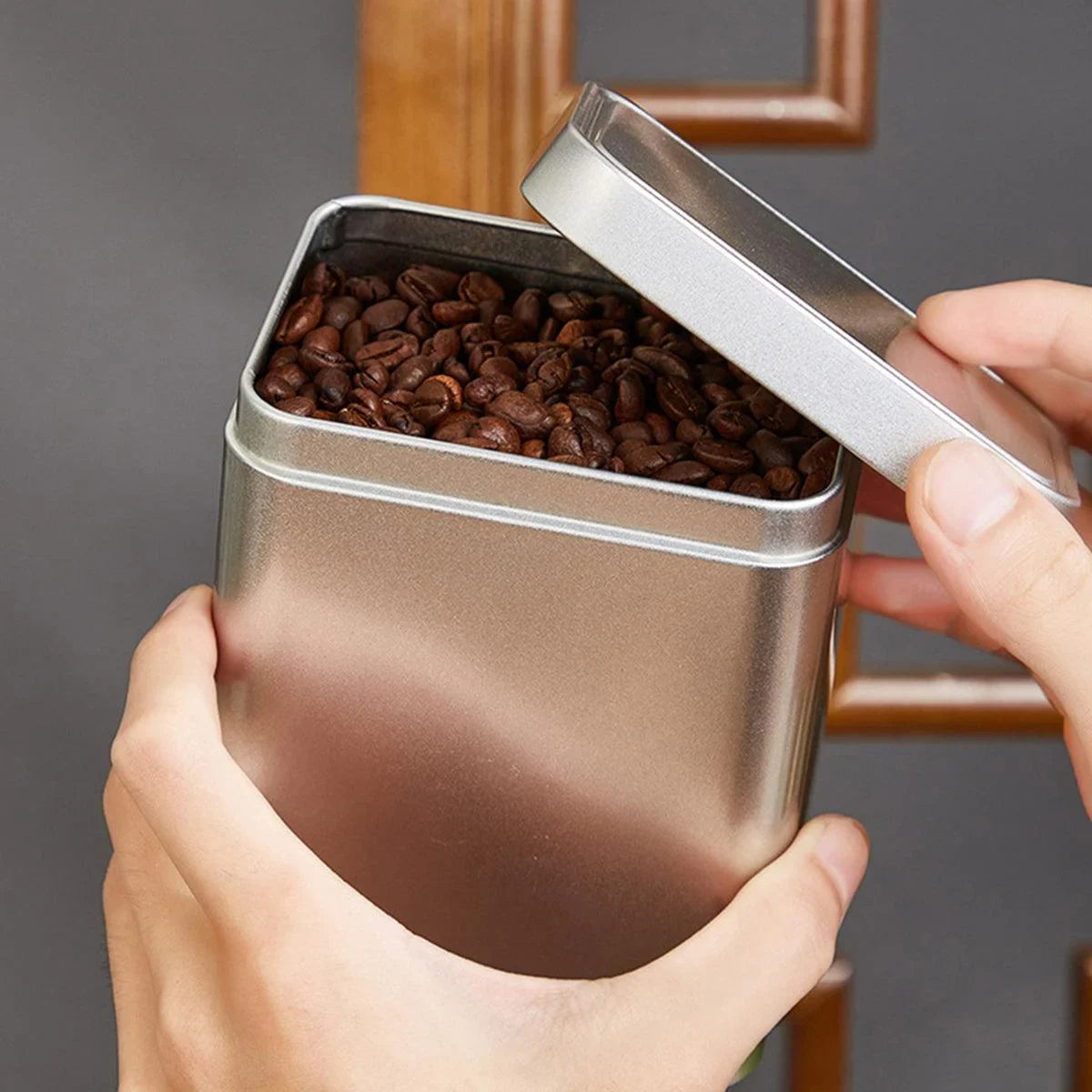 Tea Tin Can Airtight Iron Frosted Finish 11cm 10 Pieces for Storage