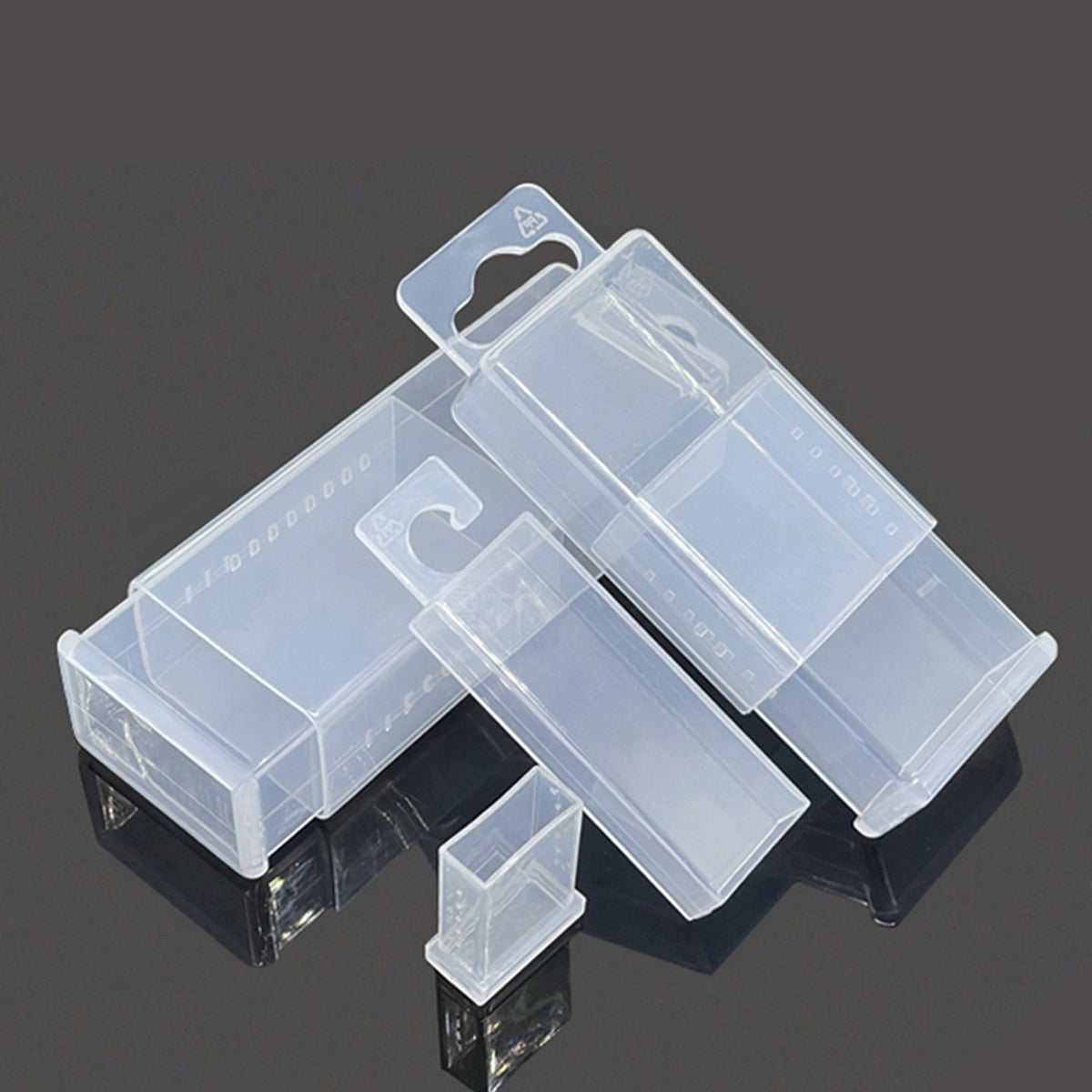 20PCS Mini Transparent Telescopic Storage Boxes Clear Plastic Organizer