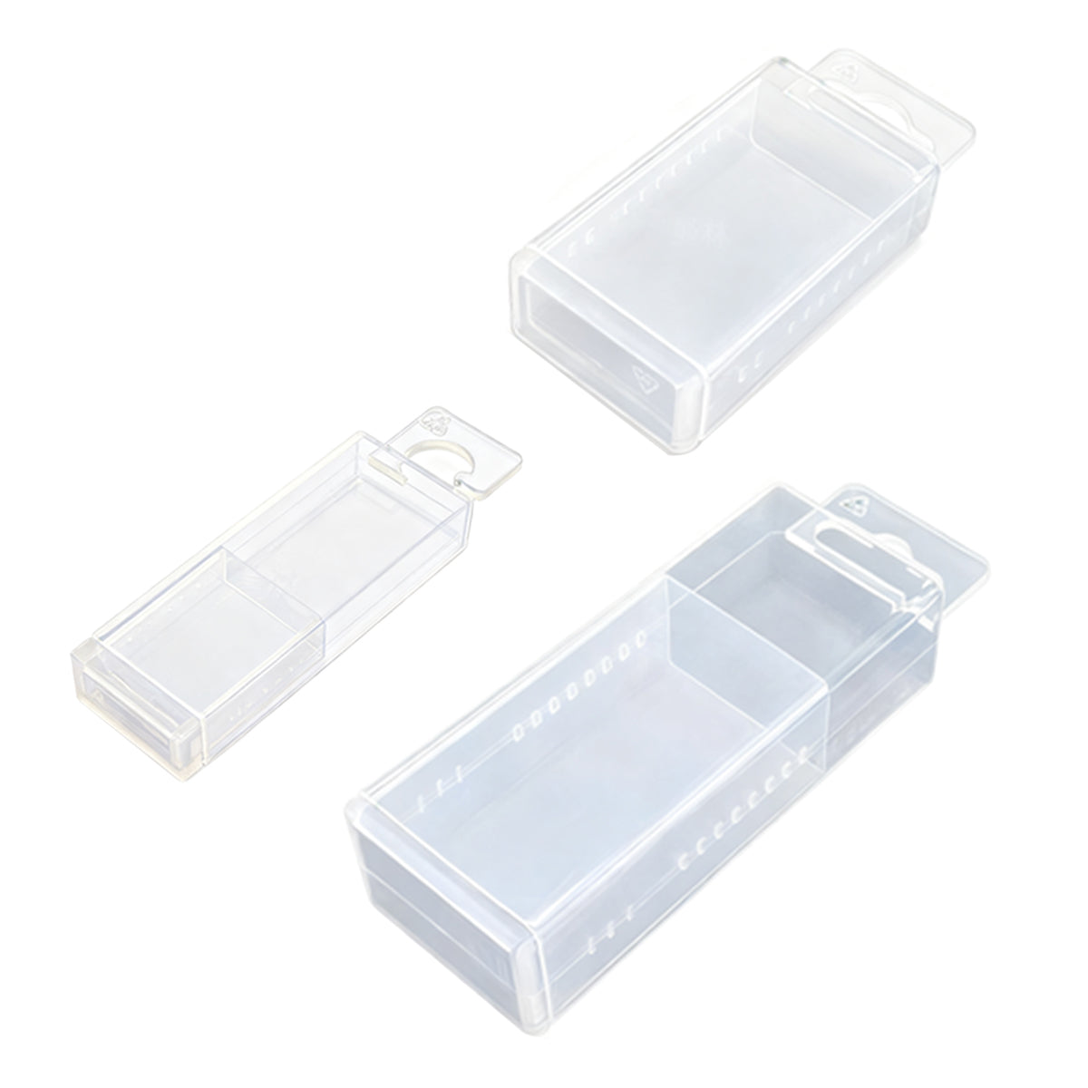 20PCS Mini Transparent Telescopic Storage Boxes Clear Plastic Organizer