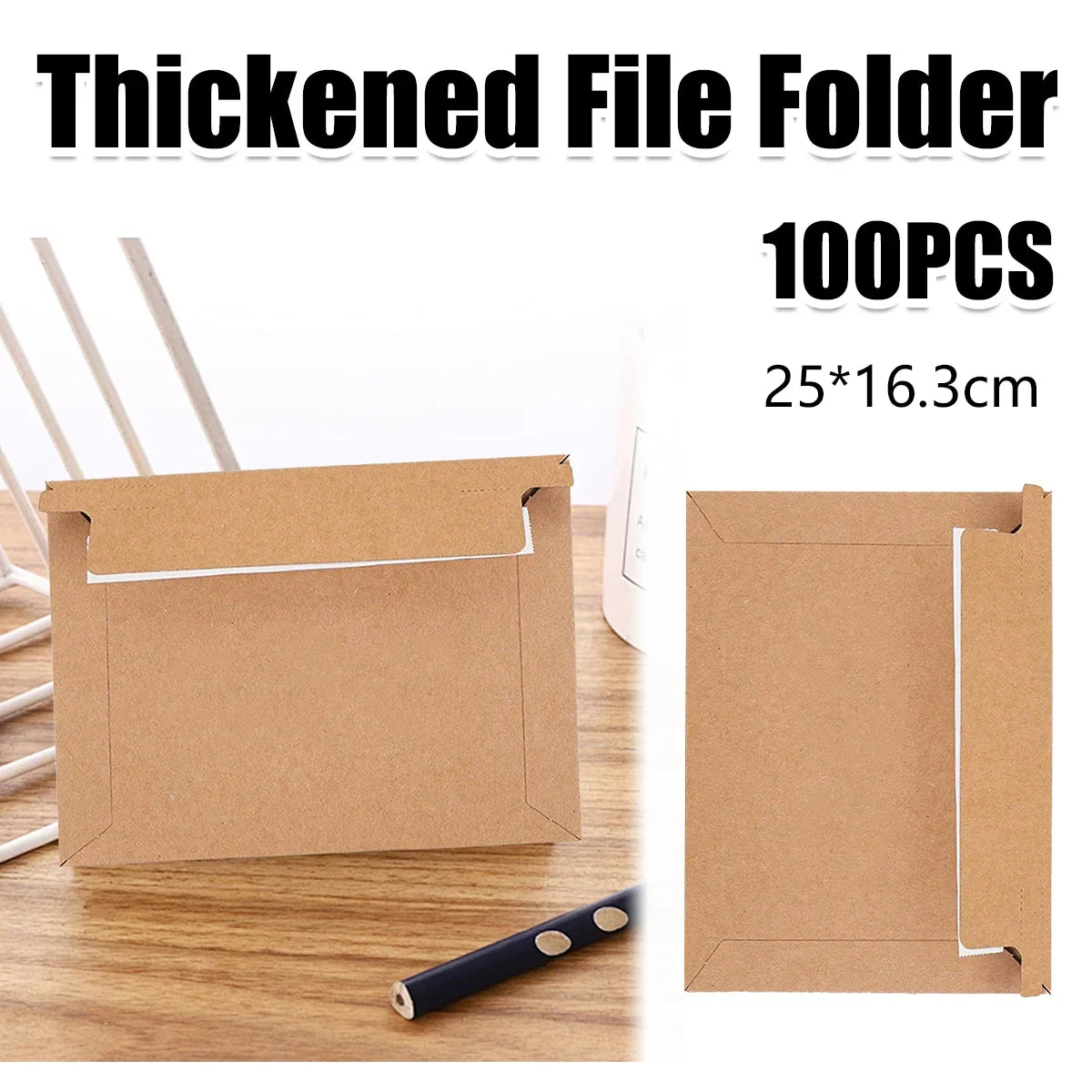 100pcs Waterproof Thickened File Envelopes Self Seal