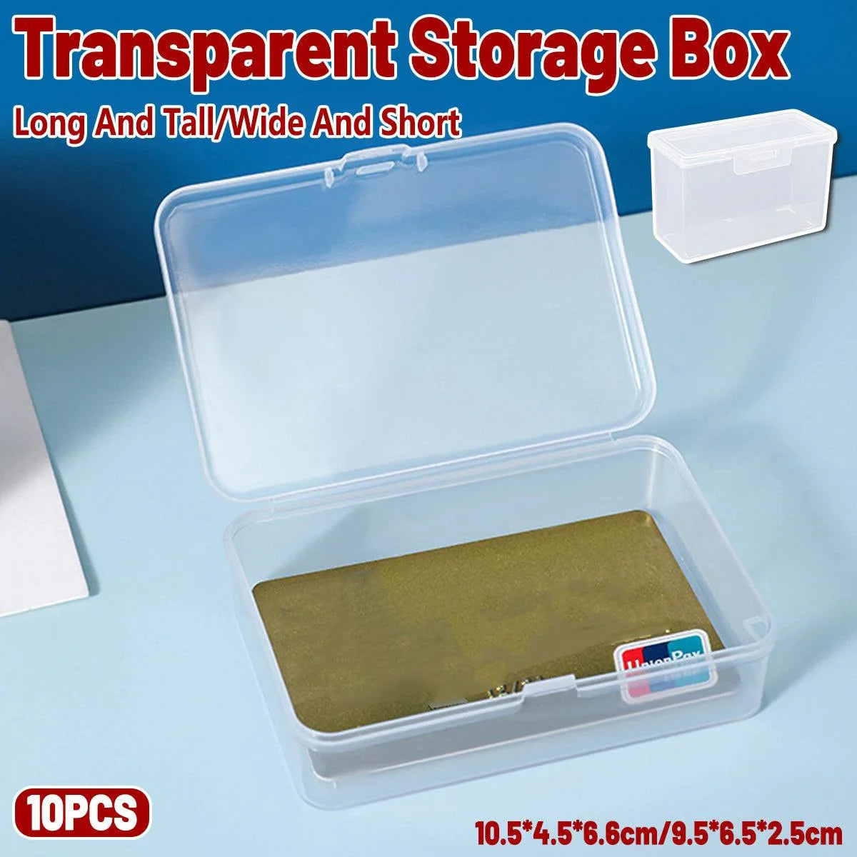 Card Storage Box Transparent Plastic Holder 10PCS