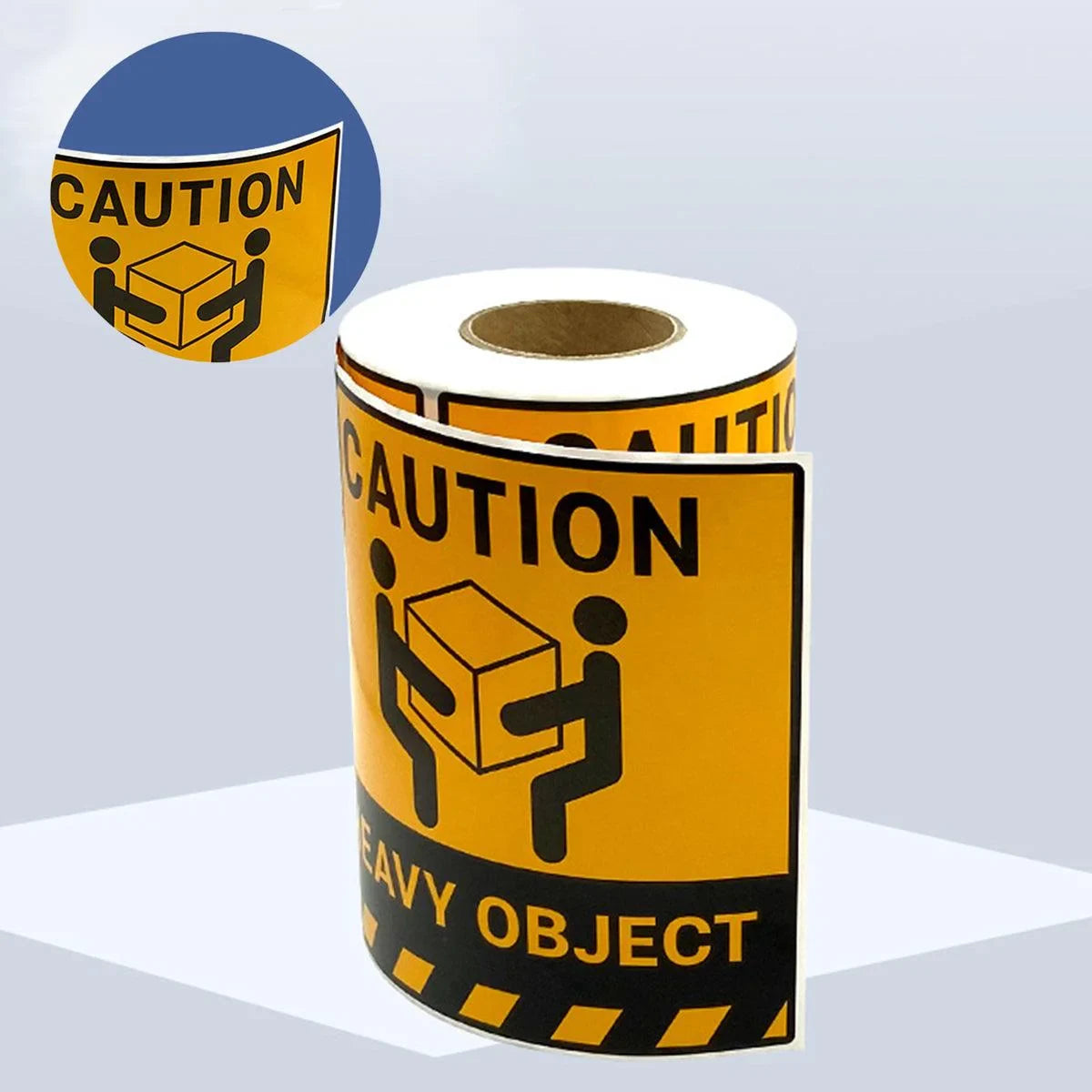 Warning Label Adhesive Paper 12cm Yellow Black 300 Stickers per Roll