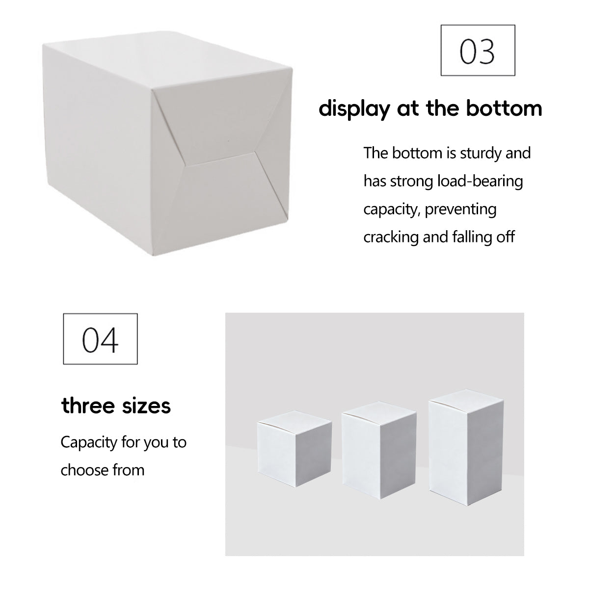 White Cardboard Gift Boxes 50PCS for Birthday Packaging