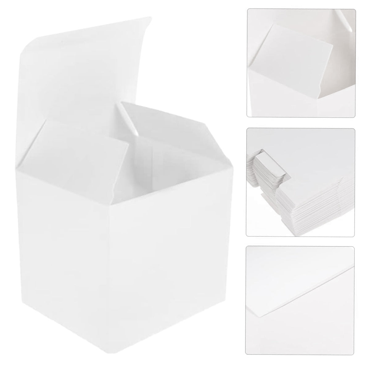 White Cardboard Gift Boxes 50PCS for Birthday Packaging