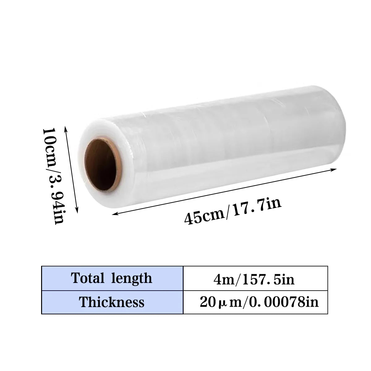 Stretch Film PE Winding Transparent 45cm Wide Logistics Wrap
