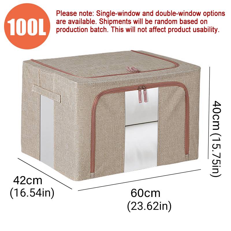 Linen Large Capacity Foldable Storage Box Organizer 3 Colors 1 PCS