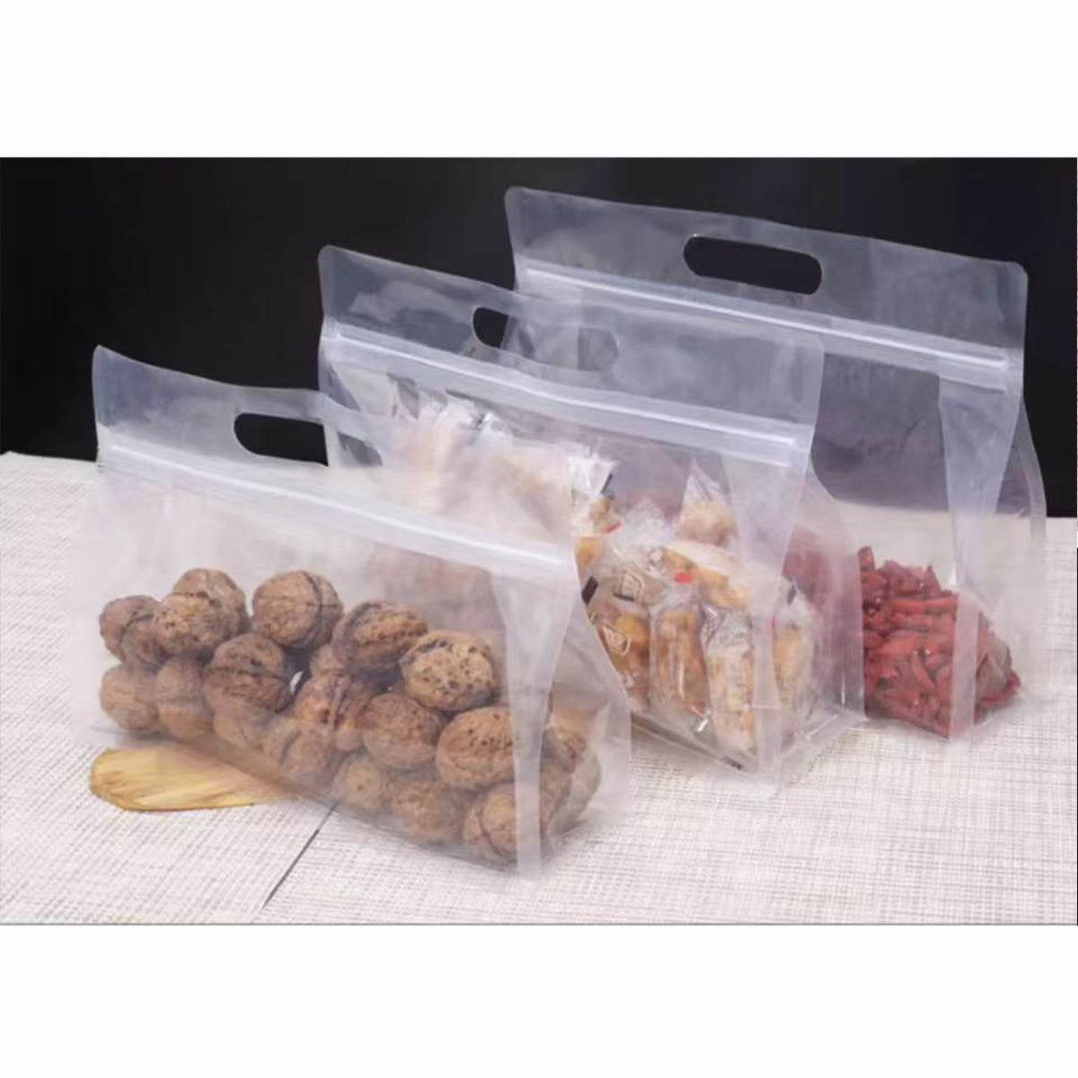 50PCS Clear Zipper Bags Resealable Food Grade Storage for Snacks