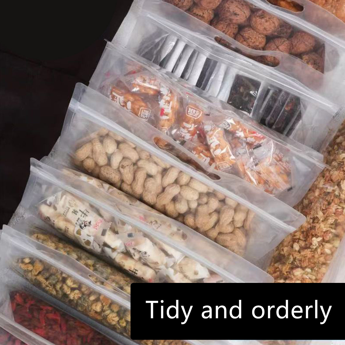 50PCS Clear Zipper Bags Resealable Food Grade Storage for Snacks
