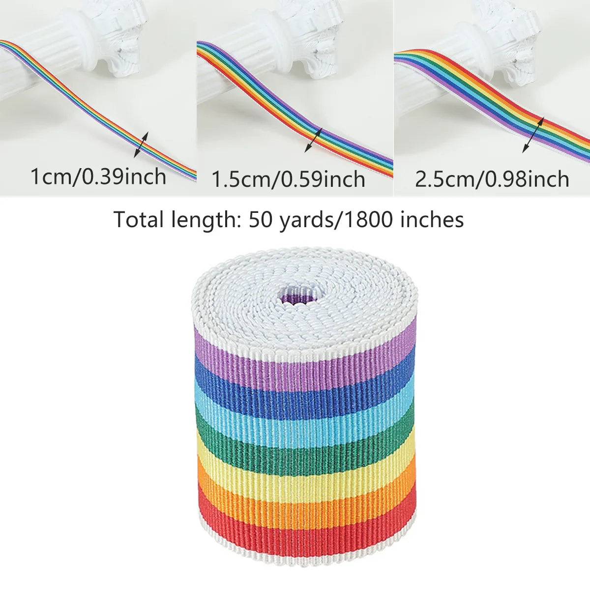 High-Density Fabric Stripe Ribbon 50 Yards