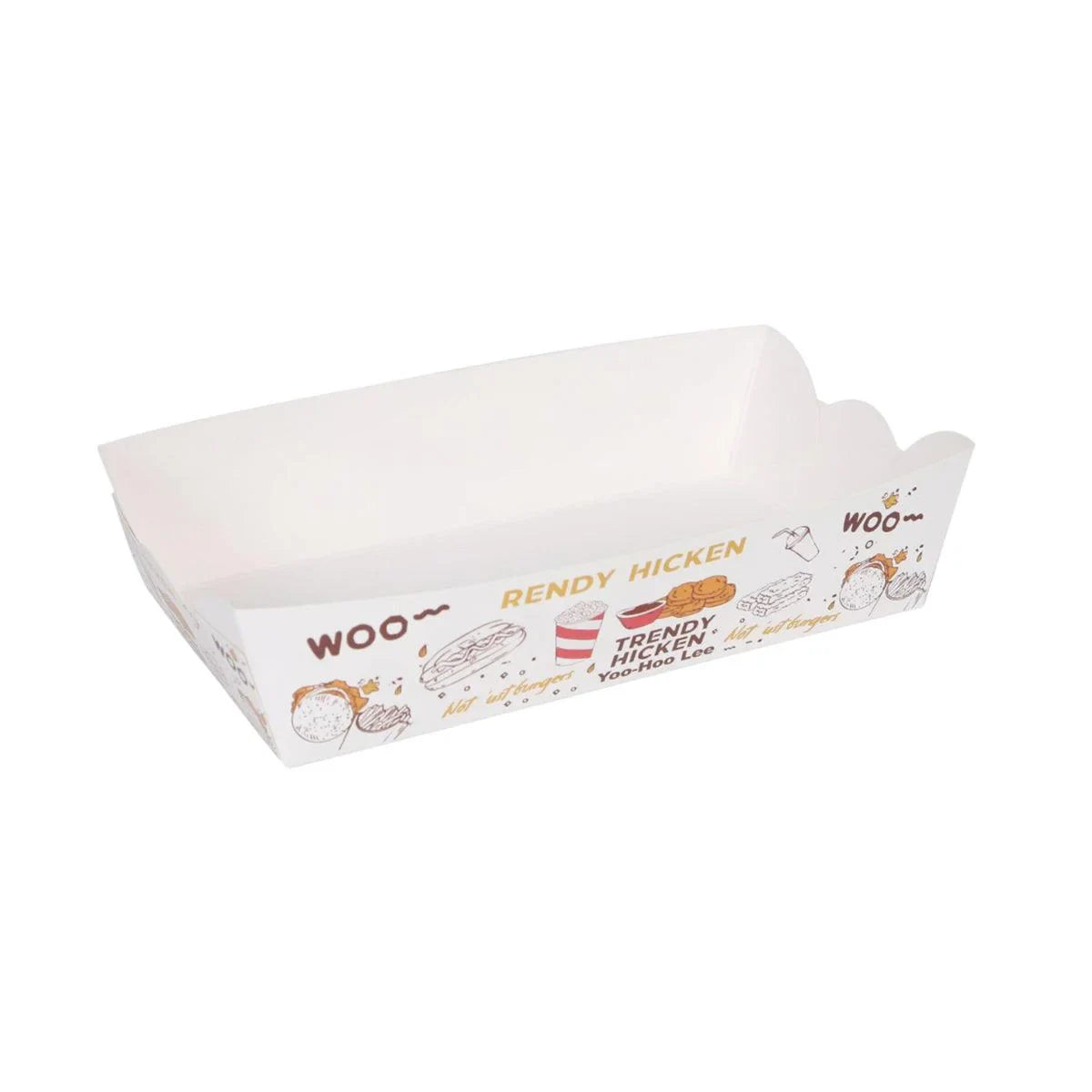 Disposable Paper Food Trays Boats for Hot Dog Taco 100PCS
