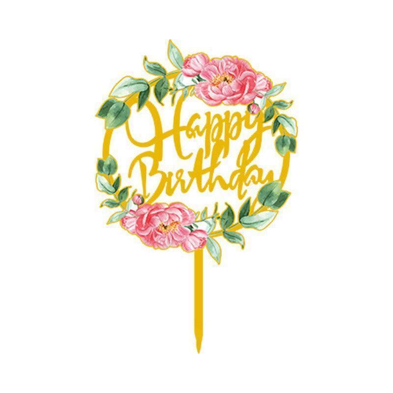 Acrylic Birthday Anniversary Wedding Cake Topper 1PC 15Styles Party Decorations - Discount Packaging Warehouse