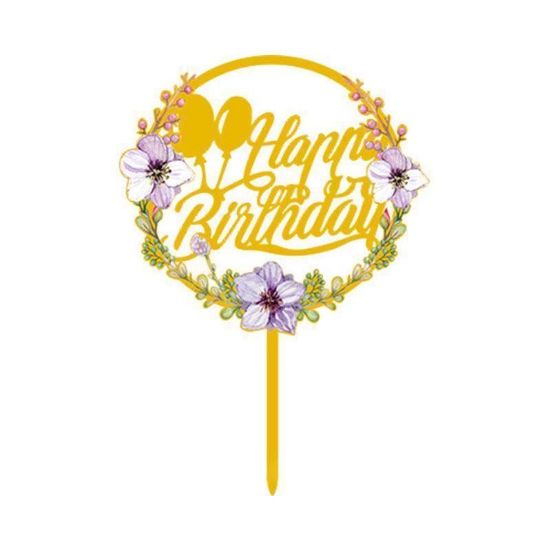 Acrylic Birthday Anniversary Wedding Cake Topper 1PC 15Styles Party Decorations - Discount Packaging Warehouse