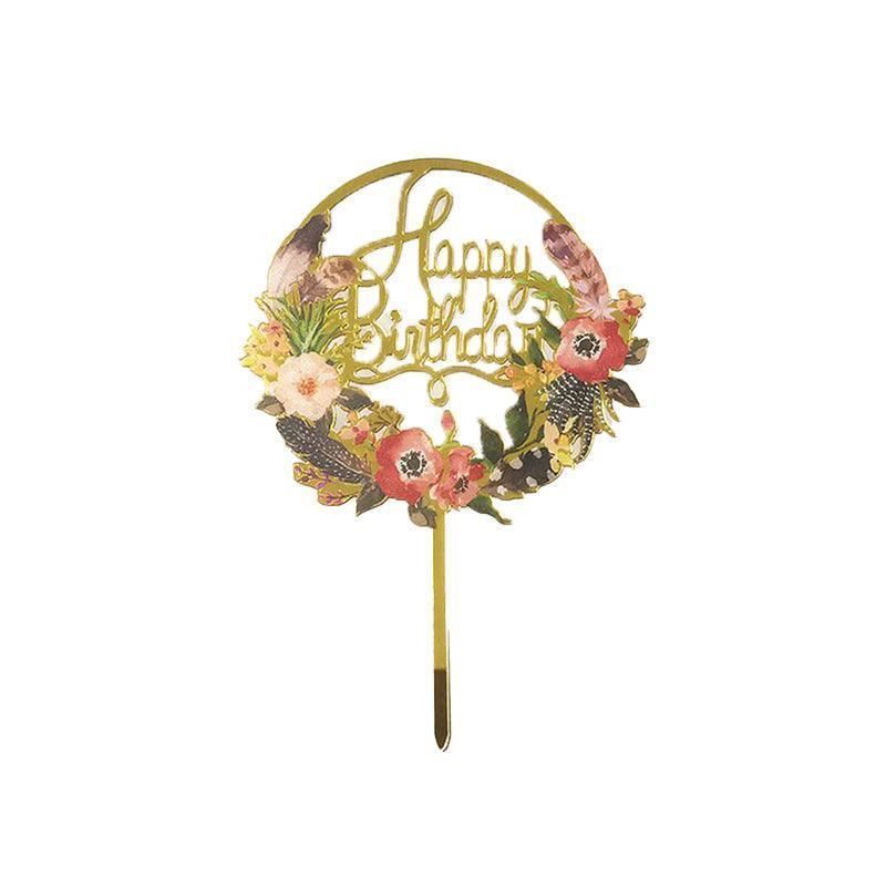 Acrylic Birthday Anniversary Wedding Cake Topper 1PC 15Styles Party Decorations - Discount Packaging Warehouse