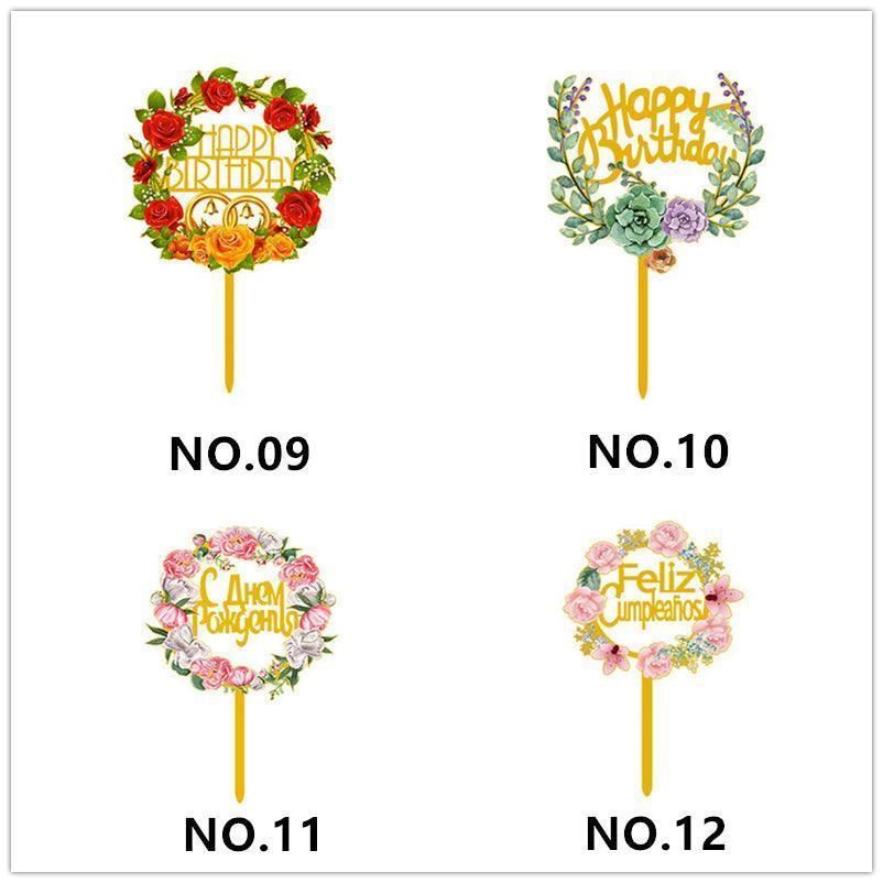 Acrylic Birthday Anniversary Wedding Cake Topper 1PC 15Styles Party Decorations - Discount Packaging Warehouse