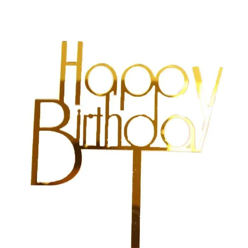 Acrylic Happy Birthday Cake Topper 1PC 36Styles Party Cake Decoration - Discount Packaging Warehouse