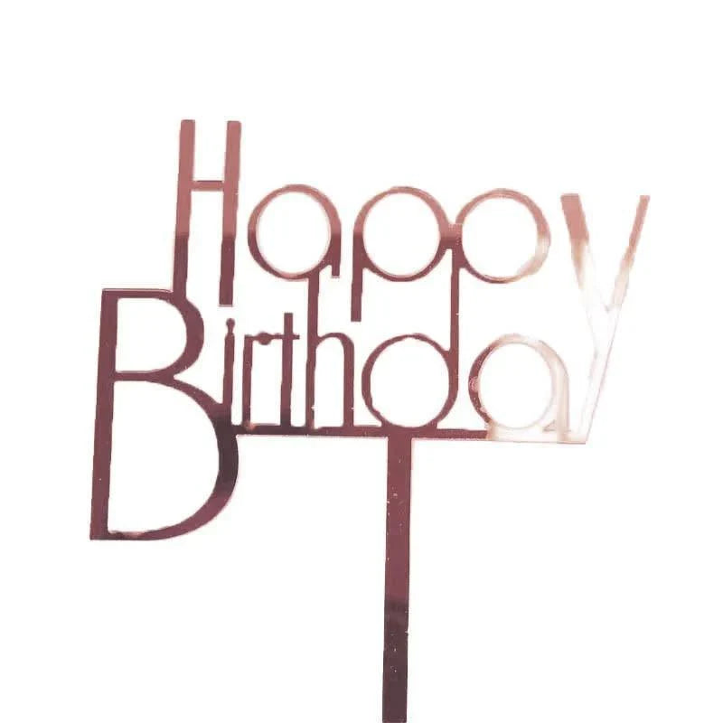 Acrylic Happy Birthday Cake Topper 1PC 36Styles Party Cake Decoration - Discount Packaging Warehouse