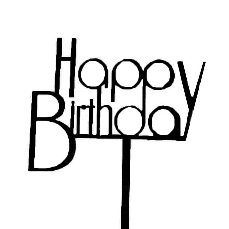 Acrylic Happy Birthday Cake Topper 1PC 36Styles Party Cake Decoration - Discount Packaging Warehouse