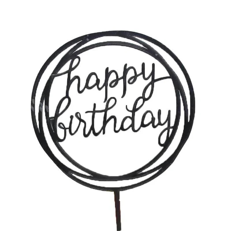 Acrylic Happy Birthday Cake Topper 1PC 36Styles Party Cake Decoration - Discount Packaging Warehouse