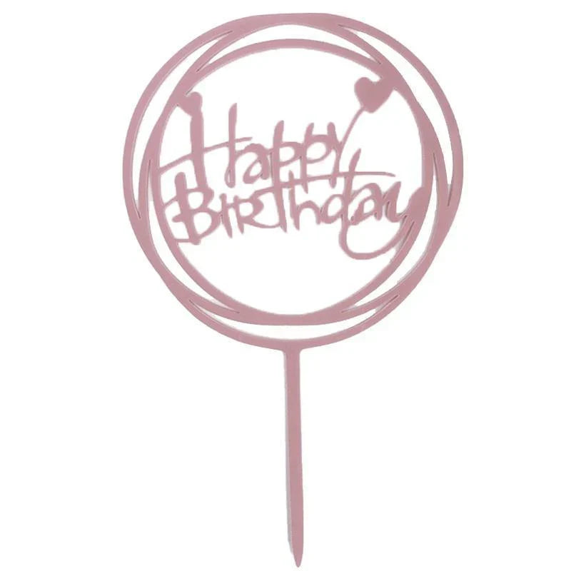 Acrylic Happy Birthday Cake Topper 1PC 36Styles Party Cake Decoration - Discount Packaging Warehouse