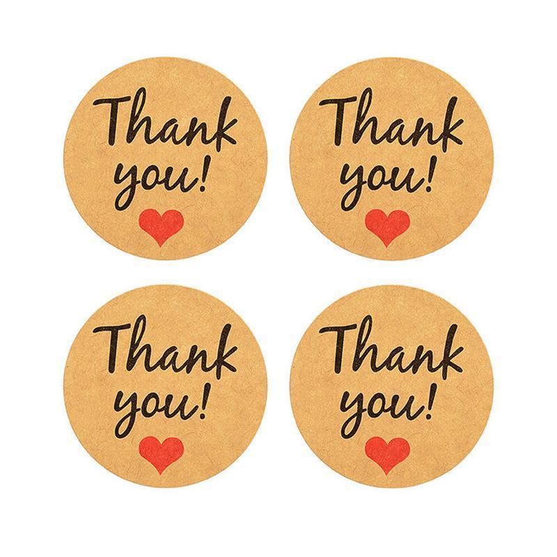 Elegant and durable thank you stickers for gifts and packaging