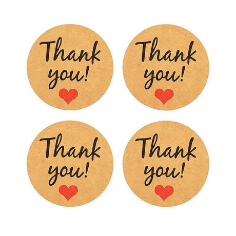 Elegant and durable thank you stickers for gifts and packaging