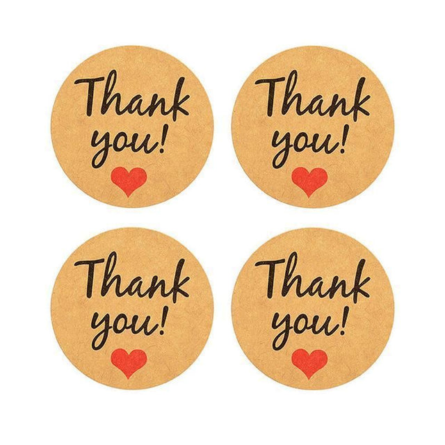 Elegant and durable thank you stickers for gifts and packaging
