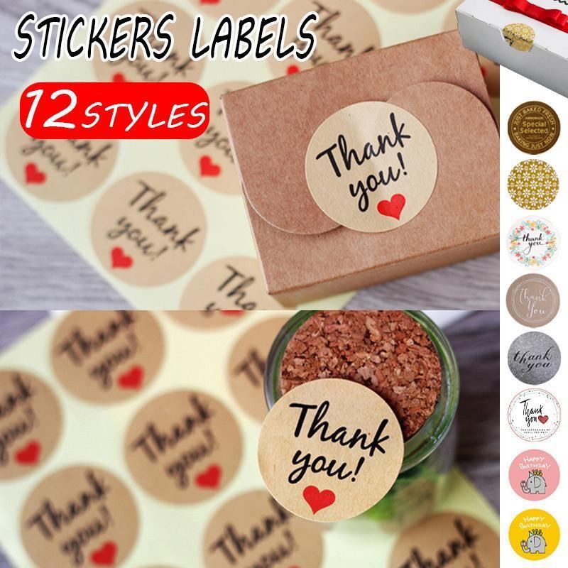 Elegant and durable thank you stickers for gifts and packaging