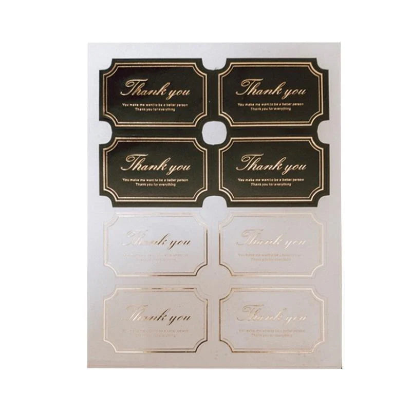 Elegant and durable thank you stickers for gifts and packaging
