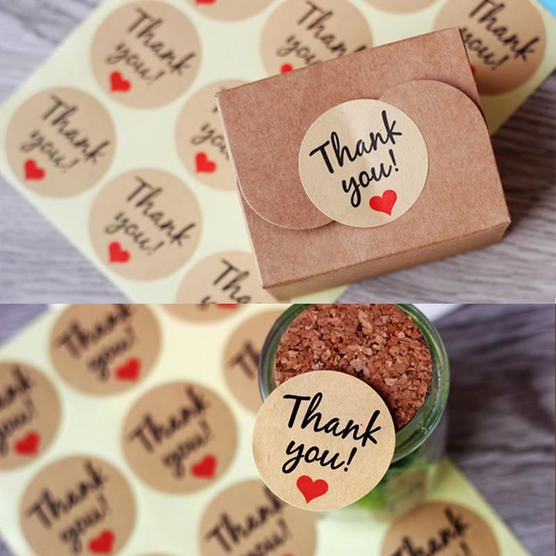 Elegant and durable thank you stickers for gifts and packaging