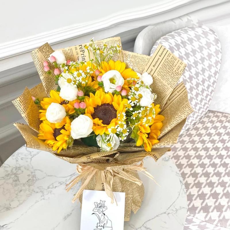 Wrapped gift adorned with elegant gift wrapping paper