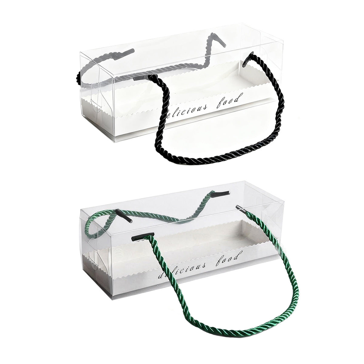 20PCS Transparent Rectangle Blister Bakery Boxes with Handle