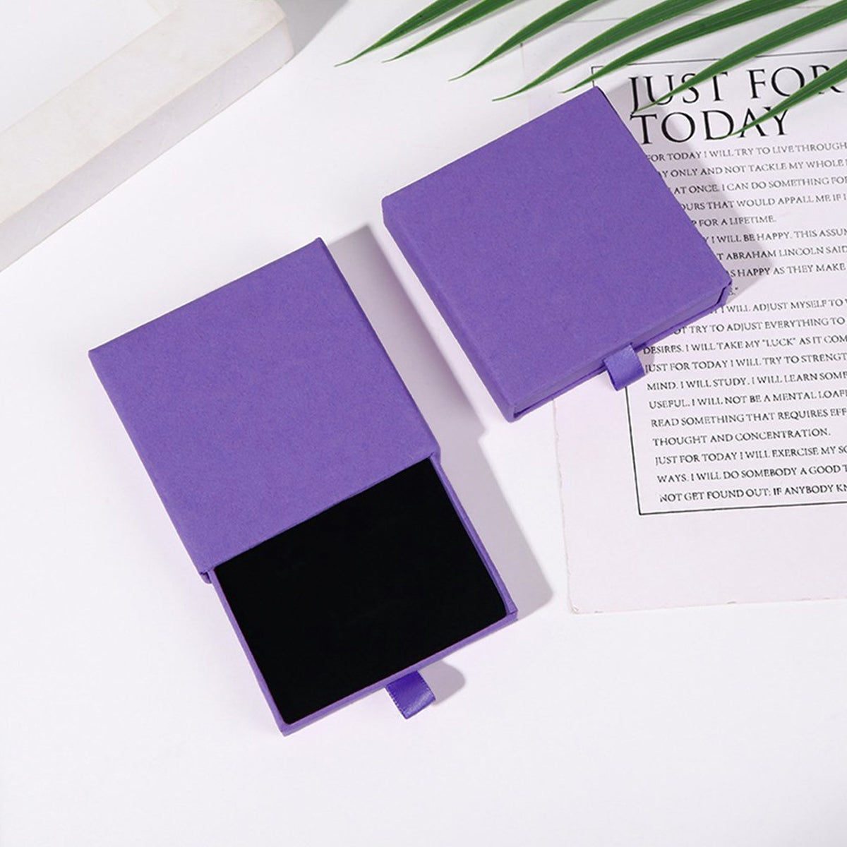 10PCS Drawer Jewelry Storage Boxes 9x9x3cm Velvet Organizer