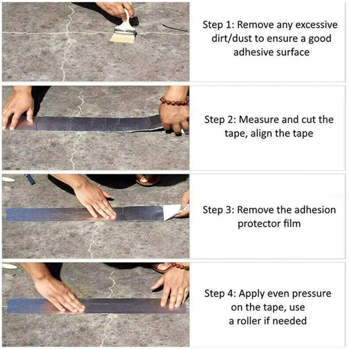 Aluminum Butyl Foil Tape 1-2rolls 4Sizes Waterproof Repair Adhesive Tapes - Discount Packaging Warehouse