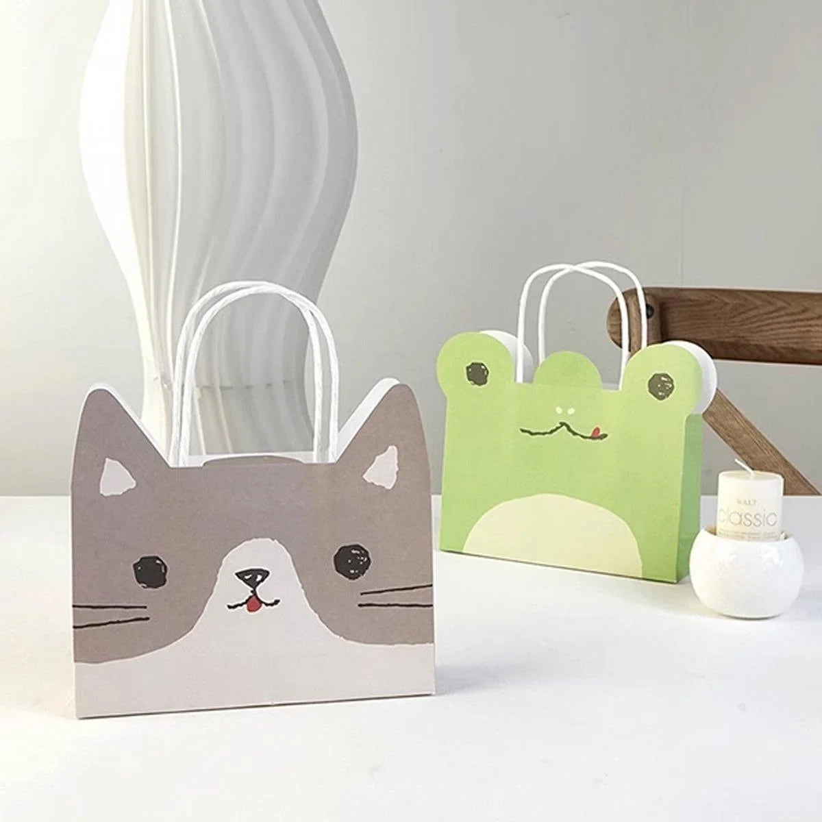 Animal Shaped Gift Bags 20PCS Kraft Paper Cute Designs
