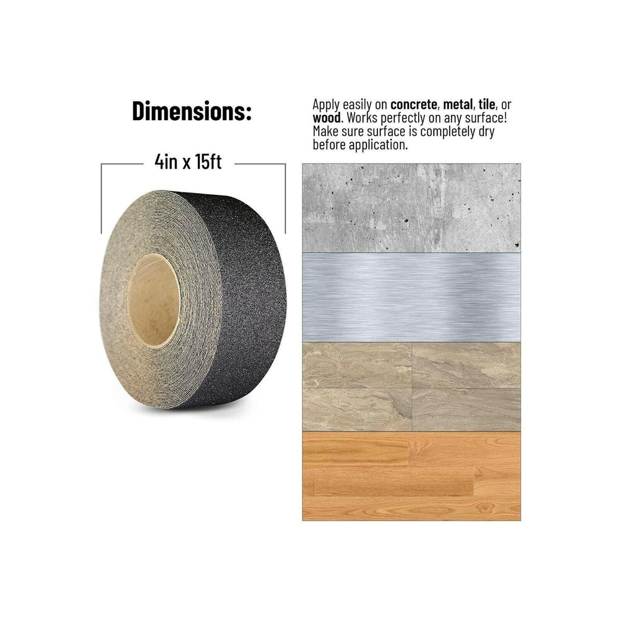 Anti-Slip Tape 1-2ROLL(S) 2Sizes 3Colours High Grip Adhesive - Discount Packaging Warehouse